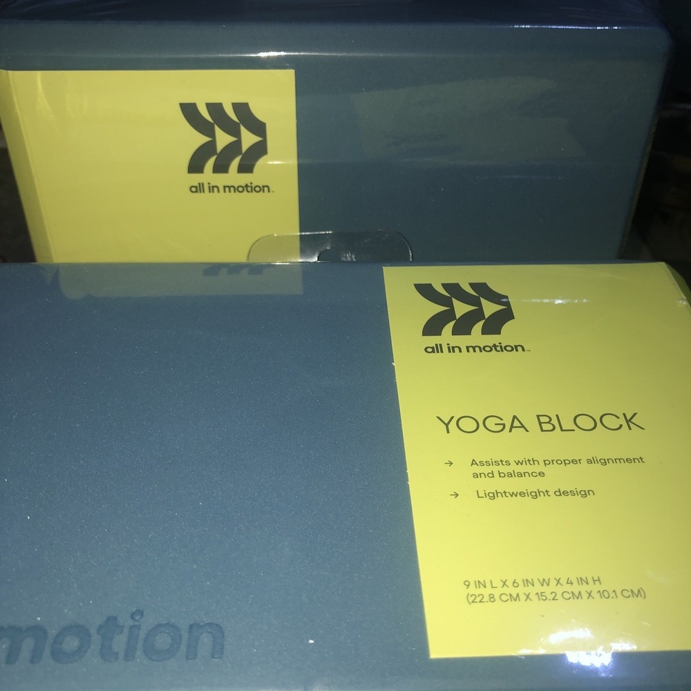 Set Of 2 All in Motion 4" X 6" X 9" Lightweight Yoga Blocks Sky Blue